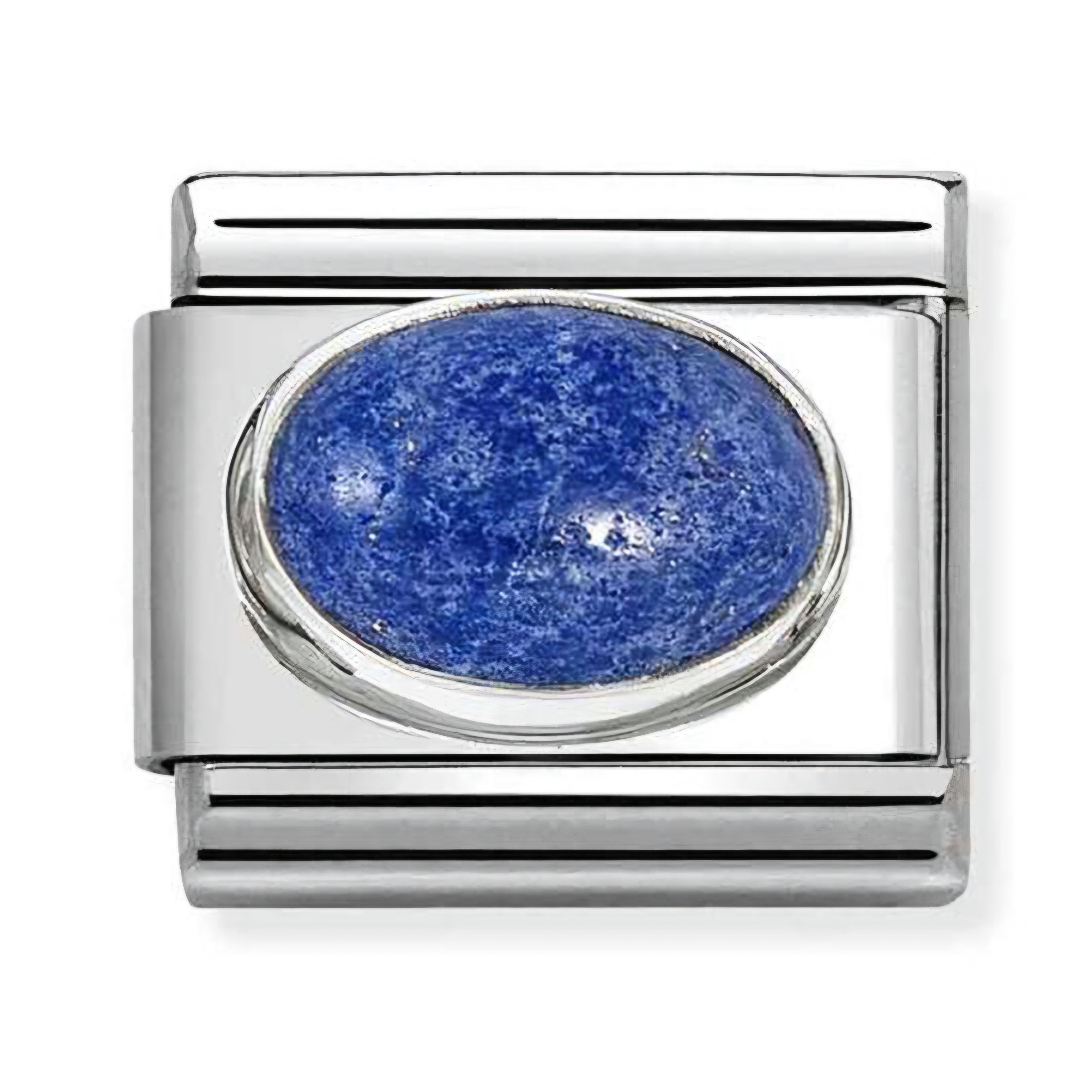 Nomination Classic Silver Oval Malachite Charm