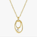 242806/055 My Rebel Art Silver Gold Plated Oval CZ Pendant  Necklet