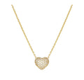 242704/006 Life Poetry Silver Gold Plate Pave CZ Single Heart Necklet
