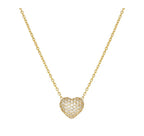 242704/006 Life Poetry Silver Gold Plate Pave CZ Single Heart Necklet