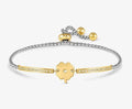 028018/006 SS MILLELUCI CZ SILVER & GOLD CLOVER TOGGLE BRACELET