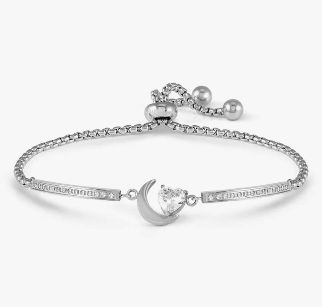 028019/038 SS MILLELUCI CZ SILVER STEEL MOON TOGGLE BRACELET