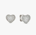 242707/004 Life Poetry Silver Pave CZ Heart Stud Earrings