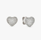 242707/004 Life Poetry Silver Pave CZ Heart Stud Earrings