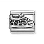 330327/18 NOMINATION BLACK CZ SILVER SNEEKER CHARM