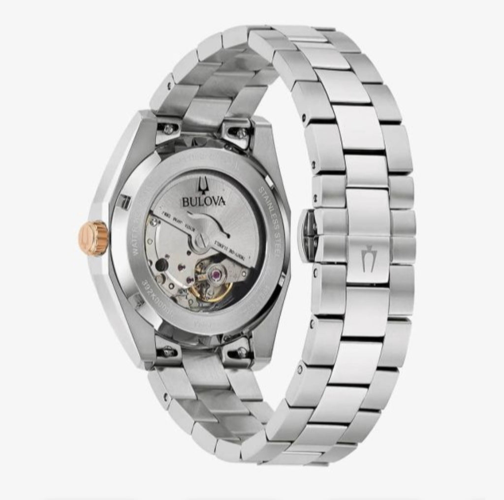 GNTS SS BULOVA RND MAROON DL.D AUTOMATIC BW