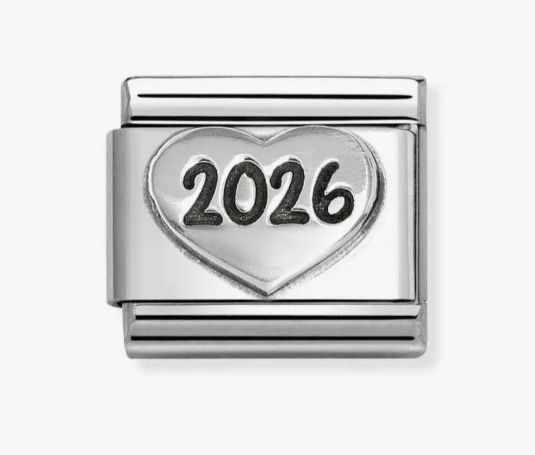330101/97 NOMINATION HEART 2026 SILVER CHARM- OXID SYMBOL