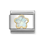 030615/010 NOMINATION WHITE CZ FLOWER CHARM - CZ FACET