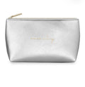 METALLIC SILVER KISS AND MAKE UP BAG