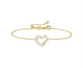 149882/020 NOMINATION SILVER GOLD PLATED WHT CZ HEART BRACELET - COLOR WAVE