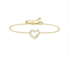 149882/020 NOMINATION SILVER GOLD PLATED WHT CZ HEART BRACELET - COLOR WAVE