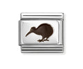 330206/47 NOM ENAMEL KIWI SILVER SHINE CHARM - PLTE SYMBOL