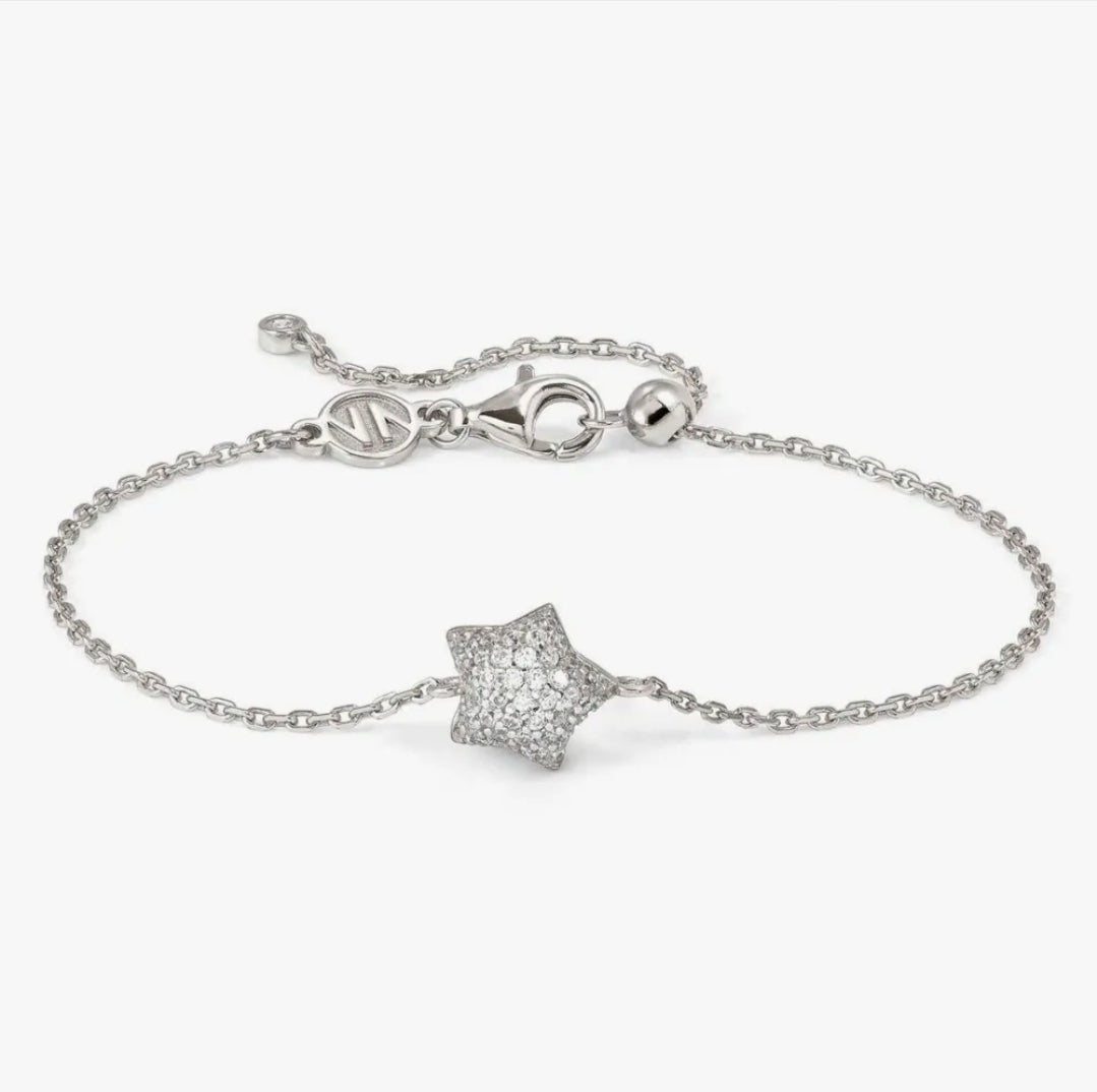242701/007 Life Poetry Silver Pave CZ Single Star Bracelet