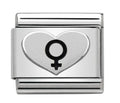 330101/08 NOM HEART FEMALE SILV SHINE - OXIDISED SYMBOLS