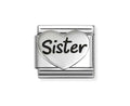 330114/20 NOMINATION SILVER SISTER HEART NEW CHARM