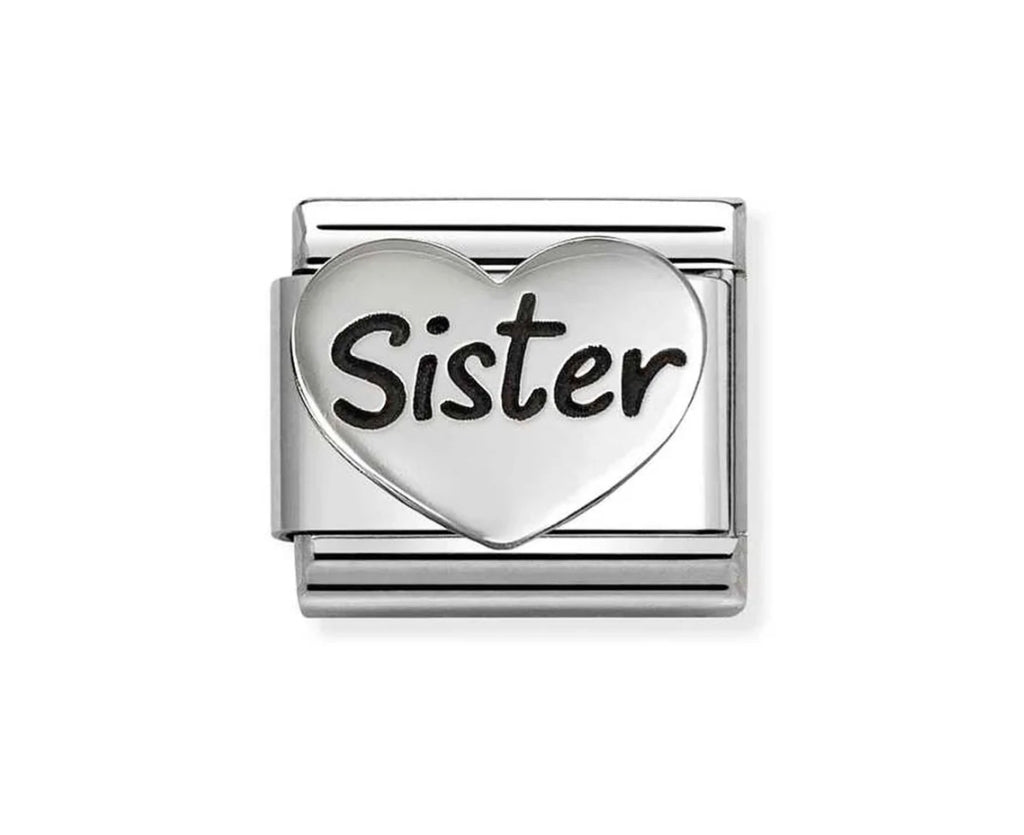 330114/20 NOMINATION SILVER SISTER HEART NEW CHARM
