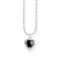 Thomas Sabo Silver Black Zirconia Vintage Heart Pendant & Chain