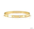029529/020 NOMINATION STEEL GOLD FINISH WHT CZ HEART MEDIUM SIZE PRETTY BANGLE