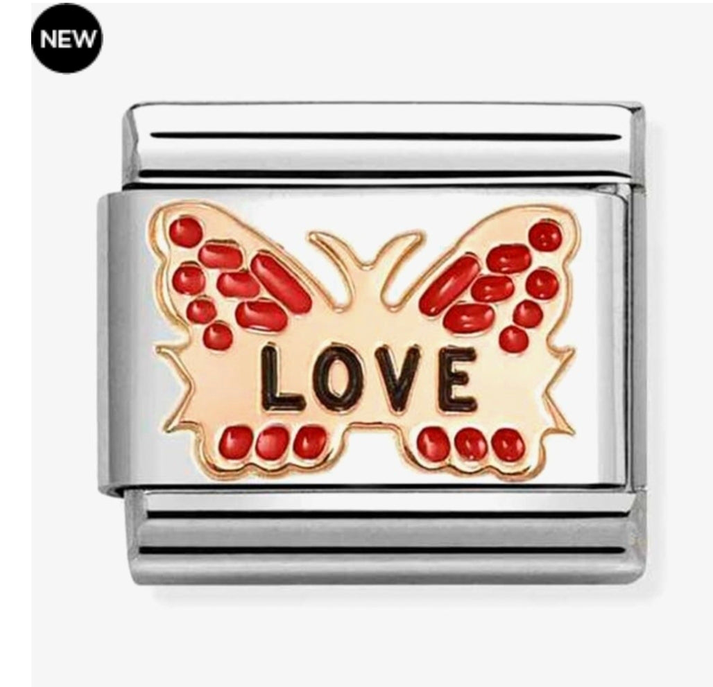 430202/47 NOMINATION ROSE GOLD LOVE BUTTERFLY CHARM - SYMBOLS