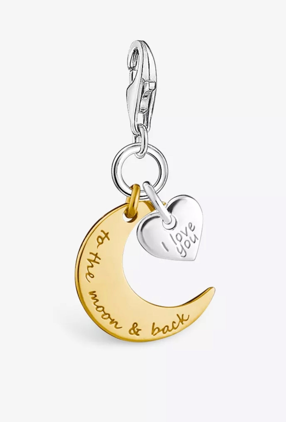 T SABO SILV CZ I LOVE YOU TO THE MOON PEND CHARM