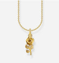 Thomas Sabo Silver Gold coloured Rose Pendant & Chain