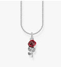 Thomas Sabo Silver Red Rose Pendant & Chain