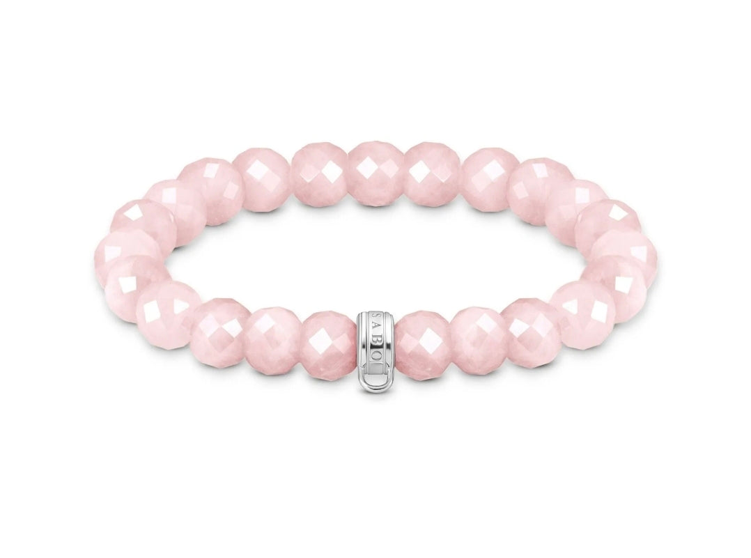 (SML) T SABO ROSE QUARTZ BEAD CHRM BLET