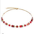 COEUR GP RED & PINK SWAROV 1/2 GEOCUBE NLET