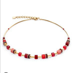 COEUR GP RED & PINK SWAROV 1/2 GEOCUBE NLET