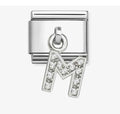 331818/13 Nomination Silver Shine CZ Drop Initial M