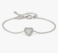 242701/004 Life Poetry Silver Pave CZ Single Heart Bracelet