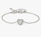 242701/004 Life Poetry Silver Pave CZ Single Heart Bracelet