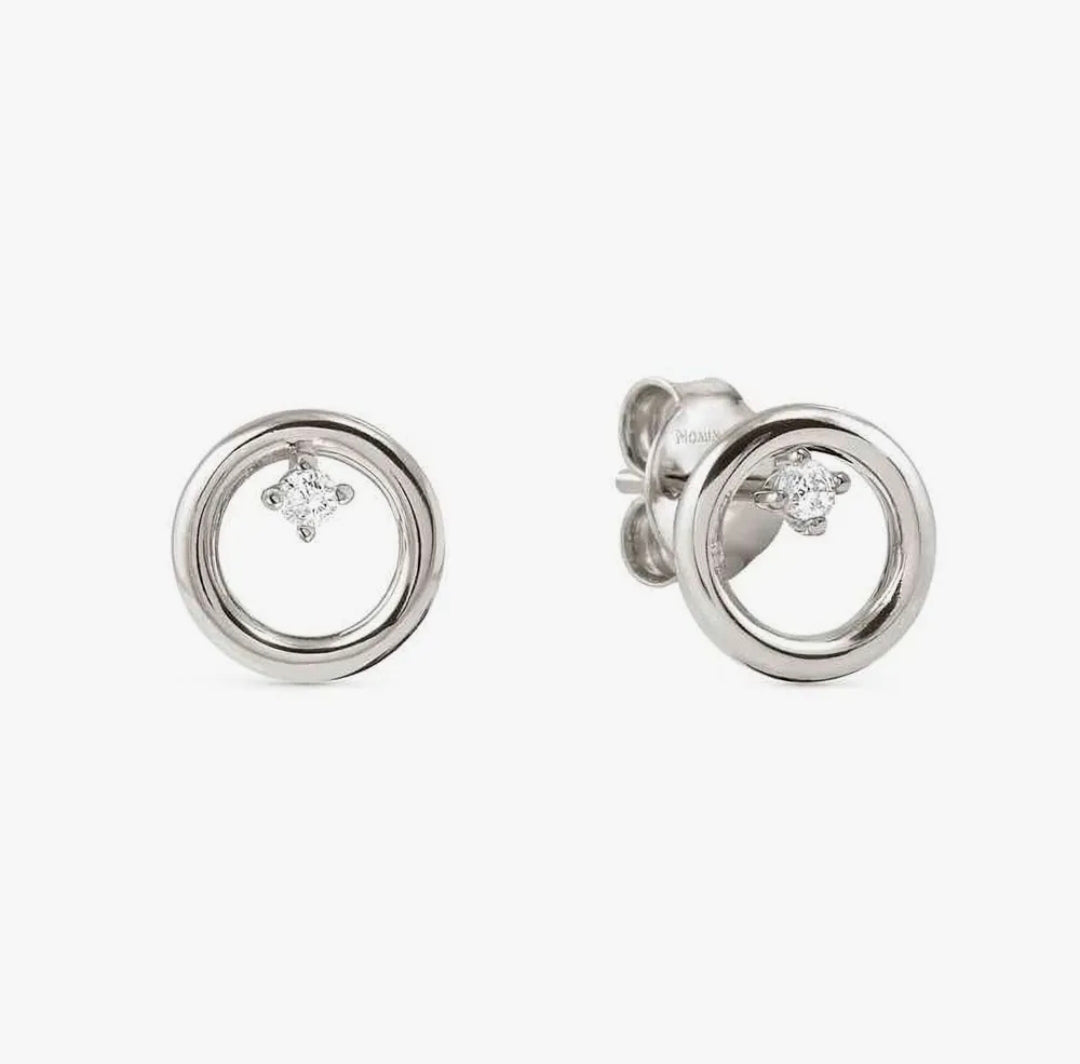 242603/043 NOMINATION SILVER WHT CZ SET OPEN CIRCLE EARRINGS - DREAM BEATS