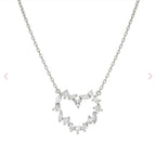 149885/031 NOMINATION SILVER WHT CZ HEART NECKLET - COLOR WAVE