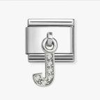 331818/10 Nomination Silver Shine CZ Drop Initial J