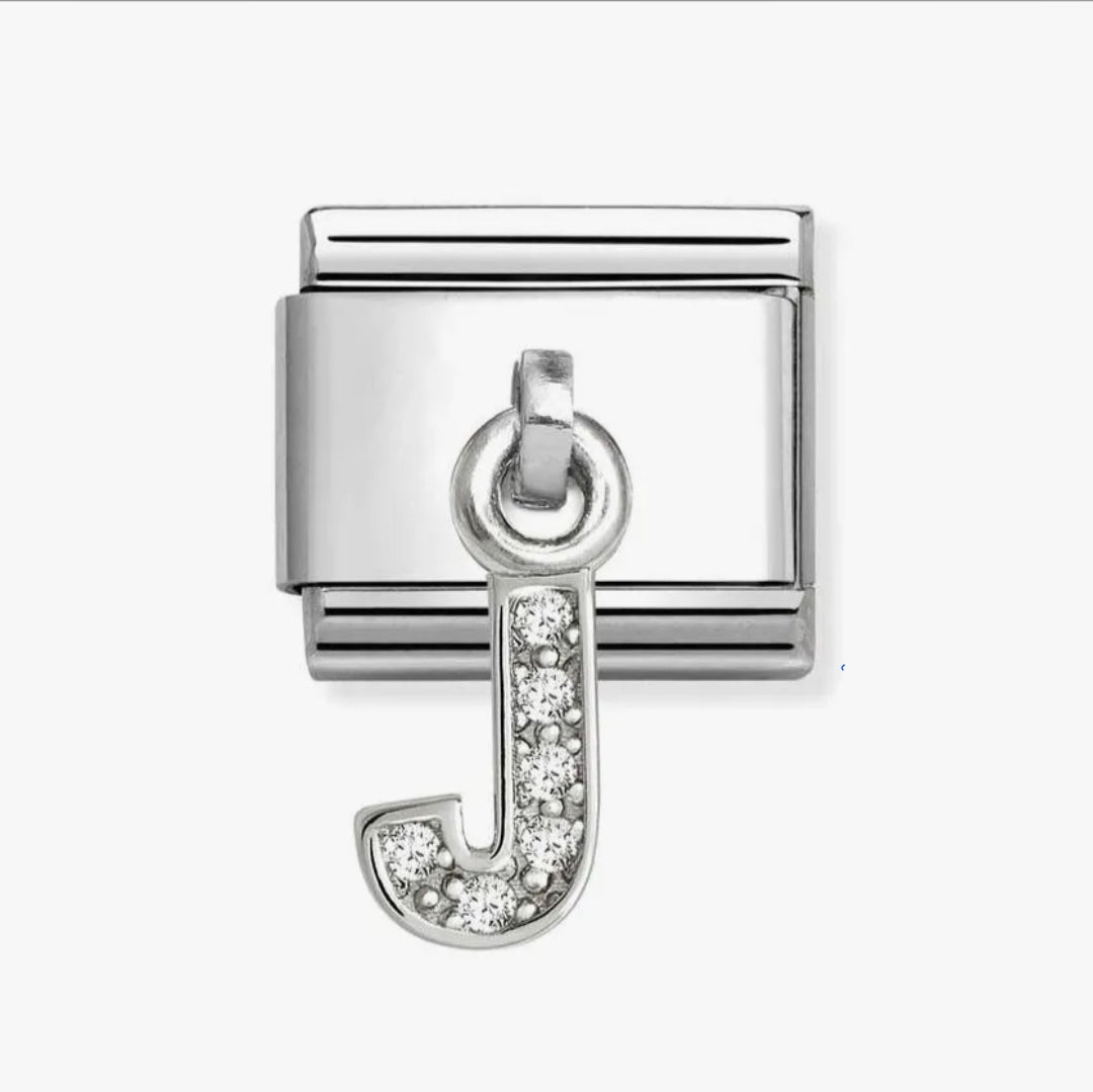 331818/10 Nomination Silver Shine CZ Drop Initial J
