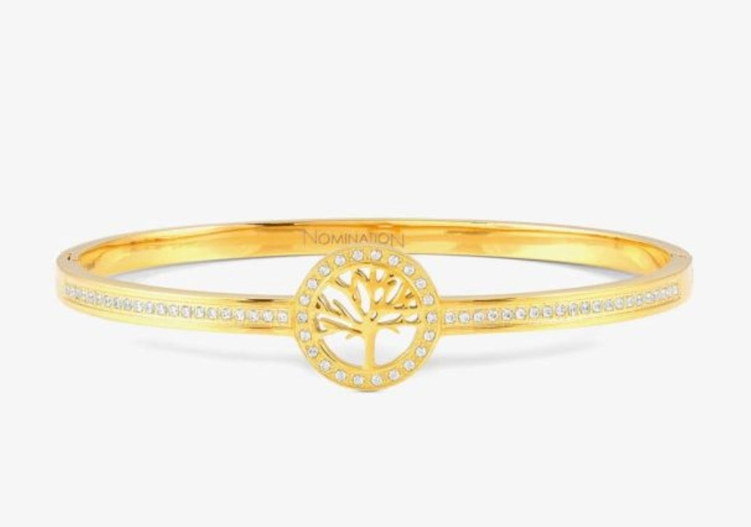 029501/030 NOM SS GP TREE OF LIFE WHT CZ SML - PRETTY BANGLES