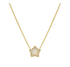 242704/009 Life Poetry Silver Gold Plate Pave CZ Single Star Necklet