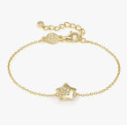 242300/009 Petit Sparkle Gold Plated & Zirconia Star Bracelet