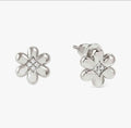 242304/010 Petit Sparkle Silver & Zirconia Flower Earrings