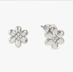 242304/010 Petit Sparkle Silver & Zirconia Flower Earrings