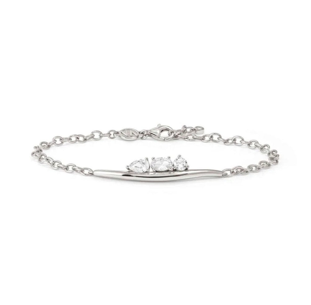 242803/010 My Rebel Art Silver CZ Trilogy set Bar Bracelet