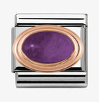 430502/02 NOMINATION ROSE GOLD OVAL AMETHYST STONE