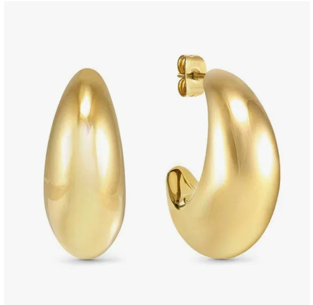 134315/012 Nomination Ecclettica Silver Gold Colour Steel medium Moon Hoop Earrings