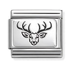330111/52 NOMINATION STAGS HEAD SILVER CHARM - PLATES (IC)