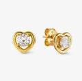 GP SILV CZ HEART STUD ERS - COSMICLOVE