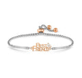 028026/006 SS MILLELUCI SILVER SS & ROSE TONE CZ BEST FRIENDS TOGGLE BRACELET