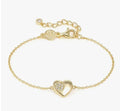 242300/006 Petit Sparkle Silver Gold Coloured & Zirconia Heart Bracelet