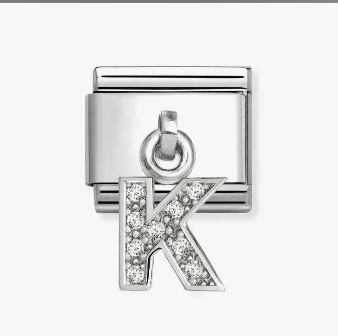 331818/11 Nomination Silver Shine CZ Drop Initial K