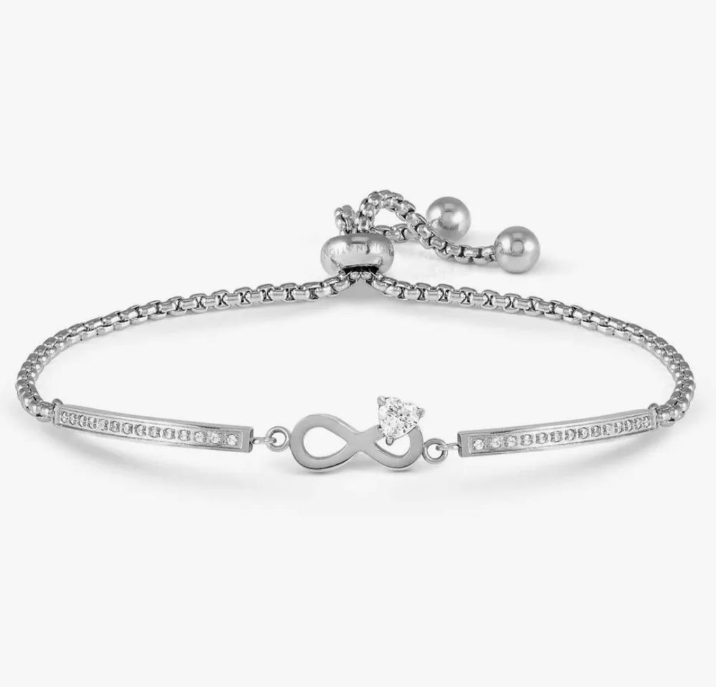 028019/024 SS MILLELUCI CZ SILVER SS DOUBLE INFINITY TOGGLE BRACELET
